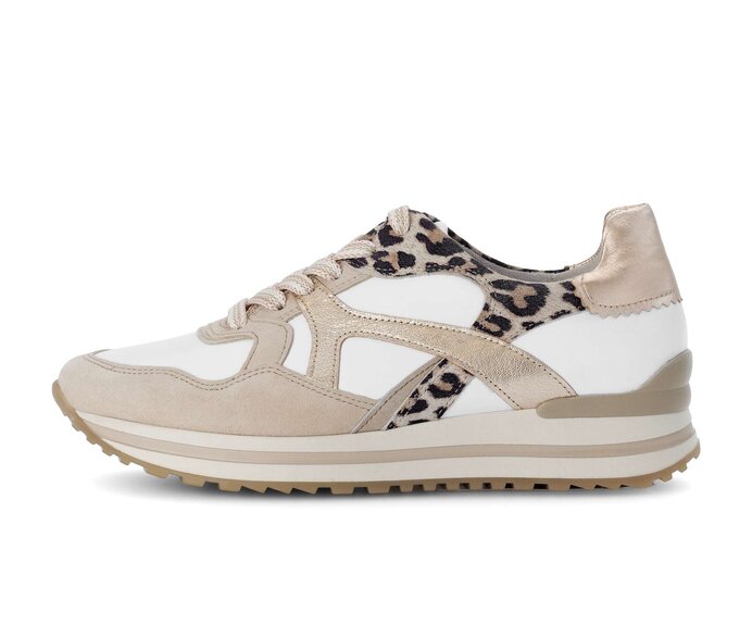 Gabor Sneaker Low Beige - Materialmix Leder  Gabor Sneaker Low Beige - Materialmix Leder