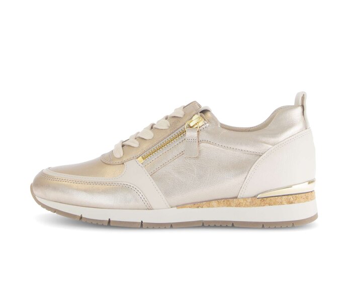 Gabor Sneaker Low Beige - Materialmix Leder  Gabor Sneaker Low Beige - Materialmix Leder
